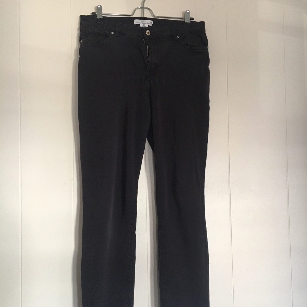 Solid black straight leg pants by L.O.G.G.
